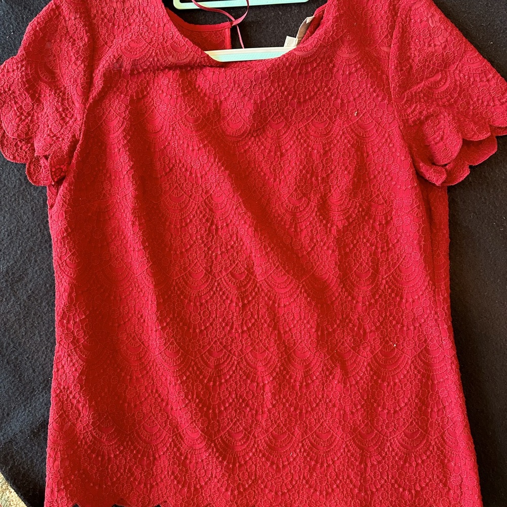 Loft burgundy office or night out top.